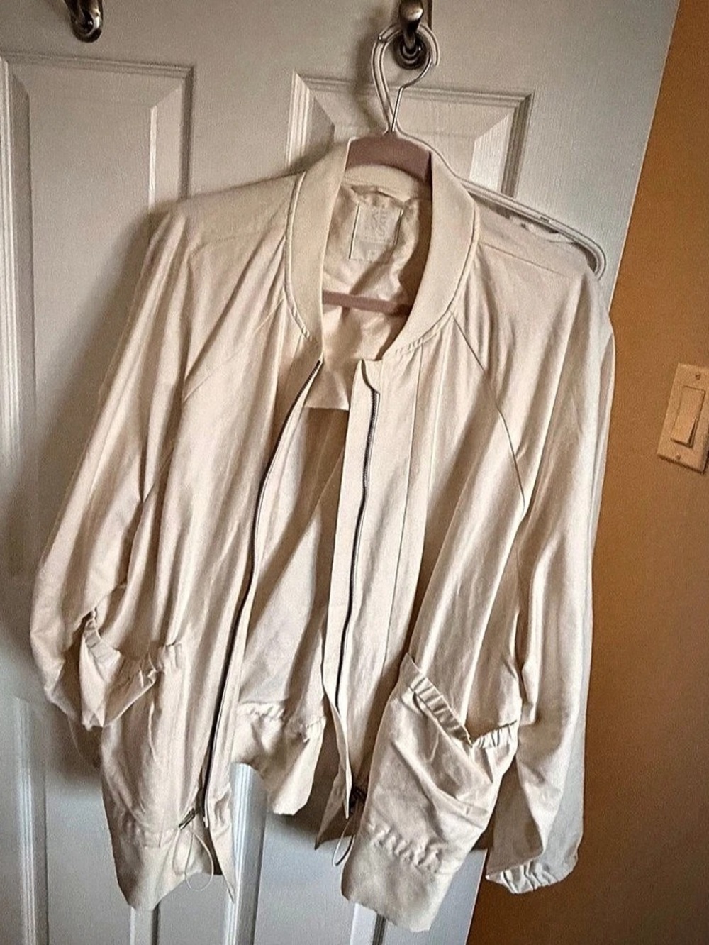 Athleta KEYS Women's Lightweight Bomber Jacket in White Size 1X